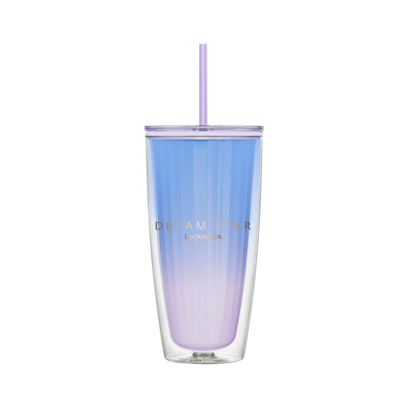 Ly Nhựa 2 Lớp LocknLock Kèm Ống Hút Dream Star Double Wall Cold Cup 750ml - 2 Màu (Xanh Dương, Tím) - HAP522BLU, HAP522VOL image number null